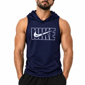 رکابی کلاهدار ورزشی مردانه نایک مدل DS-Dri Fit-5G0684 سرمه ای