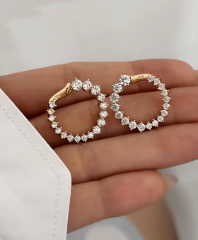 گوشواره کلیپسی نگین‌دار فشن ژوپینگ 651