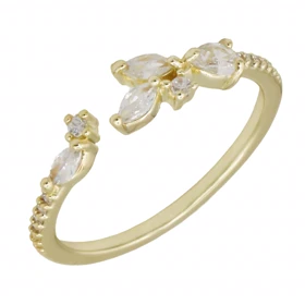 انگشتر زنانه مدل گلبرگ نگین‌دار