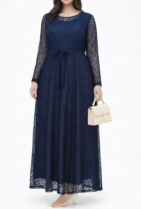 پیراهن بلند سوپر کلوش دانتل پرنسا