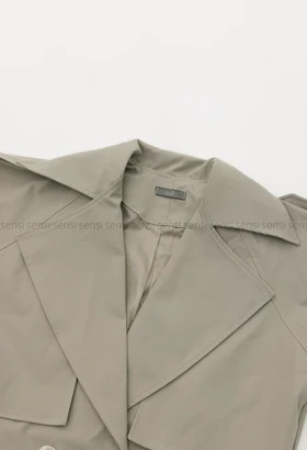 ترنچ کت کتان دودکمه کد1004338