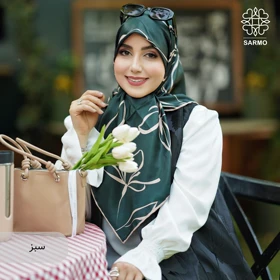 روسری ابریشم توییل طناز (سبز)