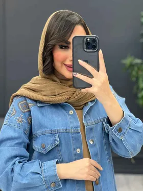 مانتو جین گلدوزی