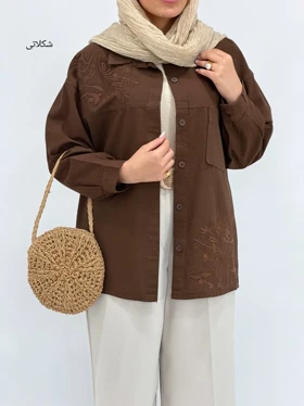 مانتو لینن گلدوزی ترمه