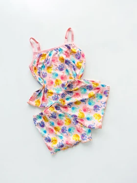 ست لباس خواب تاپ و شورتک نخ پنبه طرح فیل