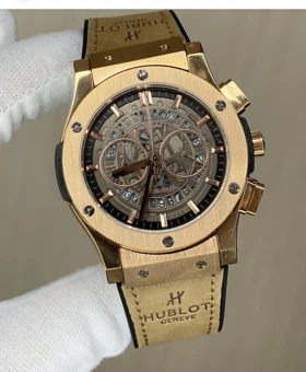 ساعت هابلوت مردانه بند چرم عسلی