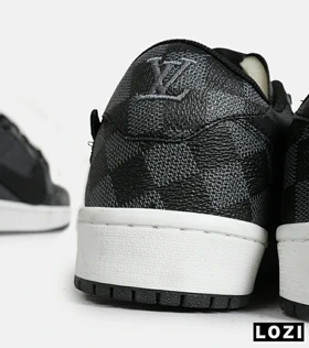 کفش کتانی مردانه و زنانه طوسی مشکی NIKE jordan 1 x LOUIS VUITTON