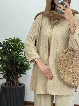تونیک مانتویی سوزندوزی مراکشی با قد بلندتر کد 2635