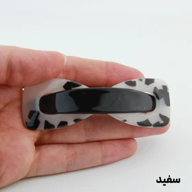 گیره مو دخترانه طرح پاپیون خال‌خالی (سفید)