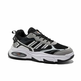 کتانی اسپرت ست مردانه زنانه مدل آدیداس سه خط رنگ مشکی طوسی کد 54404