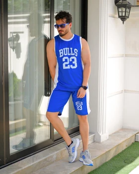 ست تاپ شلوارک Bulls (آبی)