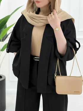 کت زنانه ژیکان مشکی پلار آستردار