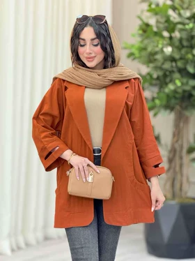 مانتو لینن آستین چاک