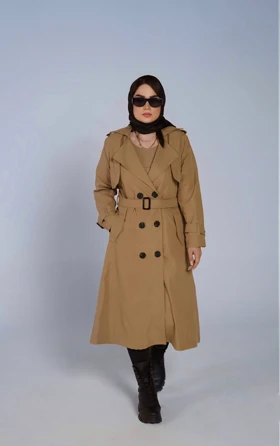 بارانی بلند کتان کد 1027