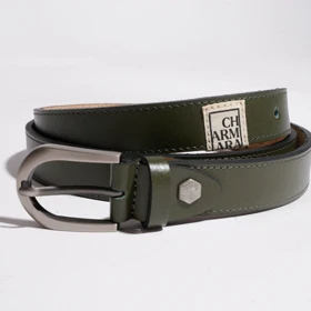 کمربند چرم زنانه سبز مدل wiki-V