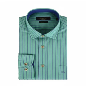 پیراهن مردانه رسمی راه راه سبز تیفانی