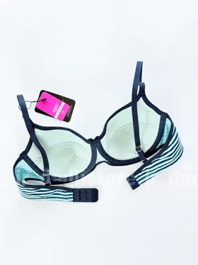 سوتین تک اسفنجی فنر دار نخ پنبه طرح راه راه Hnx