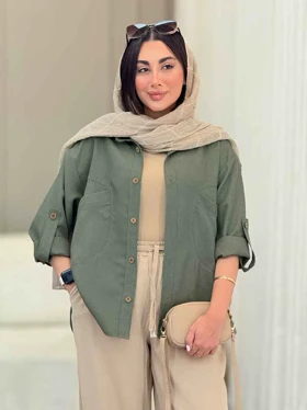مانتو دو جیب آستین پاگن ساناز
