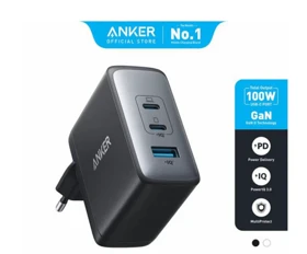 شارژر دیواری سوپر فست شارژ تایپ سی و یو اس بی 100 وات انکر A2145K11