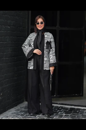 کت لاکرا آستین پلیسه پاپیون