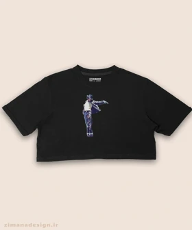 کراپ زنانه طرح مایکل جکسون کد 976