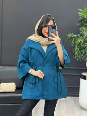 بارانی دو جیب پیله کمر گت دار