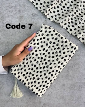 شال پلیسه ملانژ گل‌دار 3876