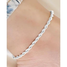 پابند طنابی نقره ای
