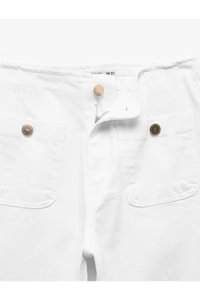 شلوار جیب کوتاه جیب کوتاه قالب کمر بلند - شلوار جین Culotte 5SAL40057MD