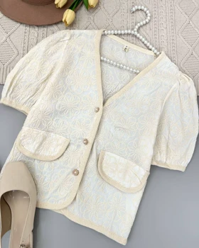 شومیز جلو دکمه تمام گلدوزی کد 5014