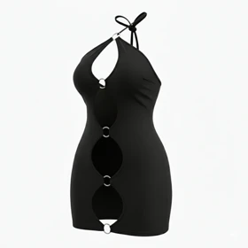 لباس خواب فانتزی مدل پیراهن جلو باز حلقه دار گریس 6008