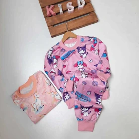 بلوز شلوار مخمل دخترانه طرح کرومی ,تک شاخ وگوزنی