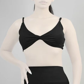 نیم‌تنه جلو گره‌ای ورزشی زنانه جیم شارک مدل PB-4H0243 مشکی