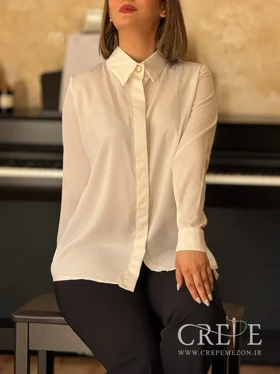 شومیز ساتن جلو دکمه