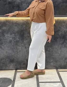 شلوار پارچه ای کمرچین کد : 1677