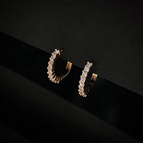 گوشواره حلقه‌ای نگینی B38