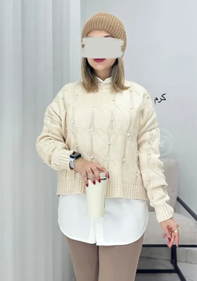 پلیور بافت مرواریدی