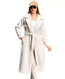 ترنچ کت پالتویی آستردار کد pl003 برند ردا