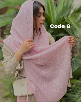 شال پلیسه برشکا صورتی پودری وارداتی 4418