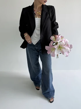 کت لینن طرح جیب