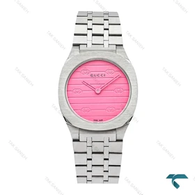 ساعت گوجی 25H زنانه سیلور صفحه صورتی Gucci-6032-L