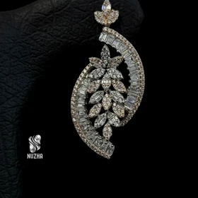 گوشواره جواهری نقره کد:gn1026