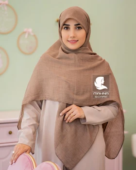 روسری وال نخی موکا (قهوه ای روشن)