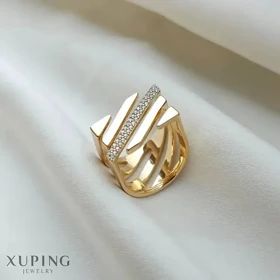 انگشتر زنانه طرح طلا مدل خطی برند ژوپینگ