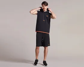 سویشرت بدون آستین روزانه M Lw Fleece Two Yarn Mesh Detailed Sleeveless Hoodie Sweatsh PC_S231029-001