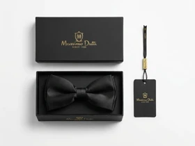 پاپیون مشکی دو پر نیمه مات برند Massimo Dutti