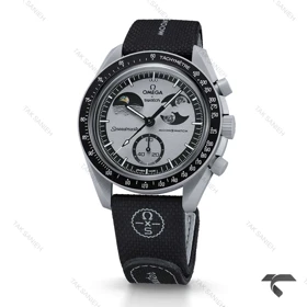 امگا سواچ ماموریت به زمین صفحه طوسی بند رابر جدید Swatch-10211-U