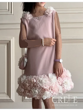 پیراهن حریر گل‌دار