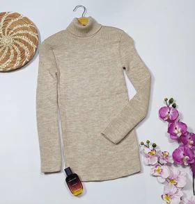 بافت یقه اسکی مدل شانیسا کد 40211 (کرم)