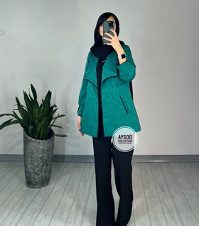 مانتو ژاکارد مروارید دوزی